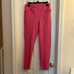 NWOT Betabrand Vibrant Pink “RoseBerry” Power-Down Ankle Pants Size Large Long